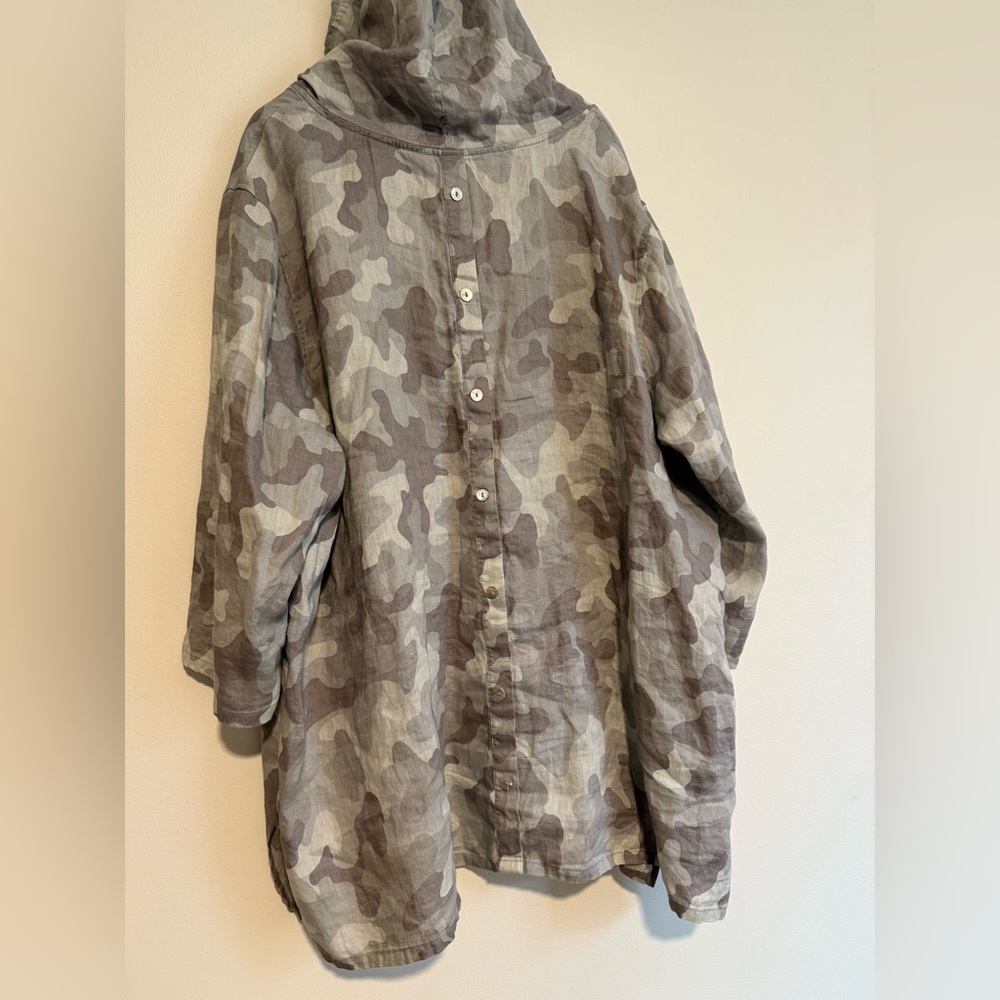 100% Linen Camouflage Pullover